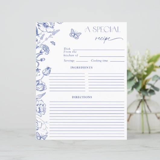 Elegant Something Blue Floral Vrijgezellenfeest Re (Staand voorkant)