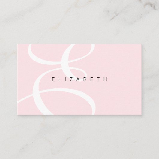 Elegant, Sophisticate Blush Pink Minimal Monogram Visitekaartje (Voorkant)