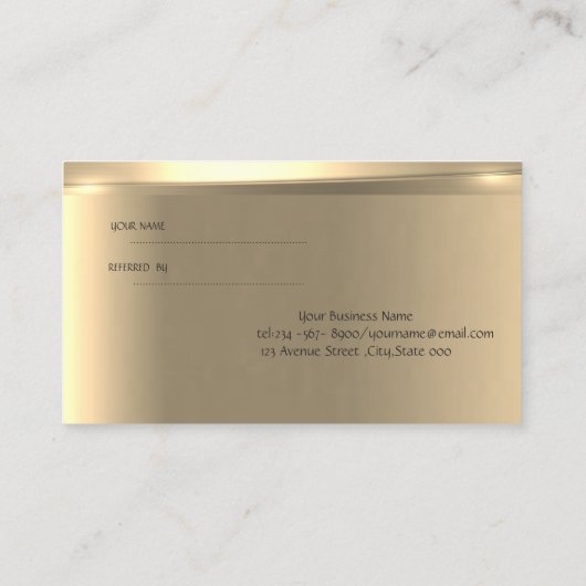 Elegant Sophisticated Luxury Reference Kaart (Achterkant)