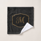 Elegant, Sophisticated Striped Monogram  Bad Handdoek (Wasdoekje)