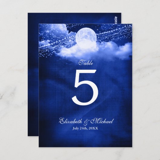 Élégant sous le Mariage lunaire Numéro de table (Devant / Derrière)