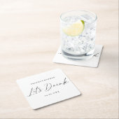 Élégant Sous-verre pour Mariage avec Écriture Manu (En situation)