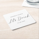 Élégant Sous-verre pour Mariage avec Écriture Manu (Incliné)