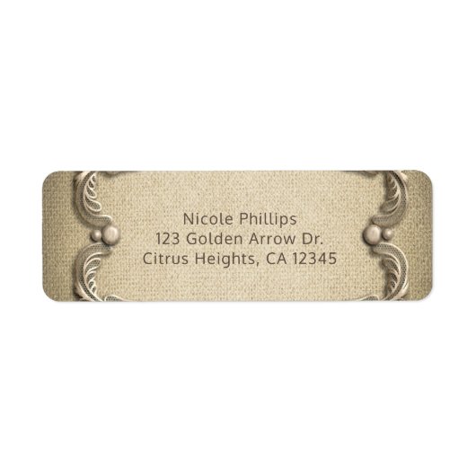 Elegant Southern Charm Rustic Burlap Wedding Etiket (Voorkant)