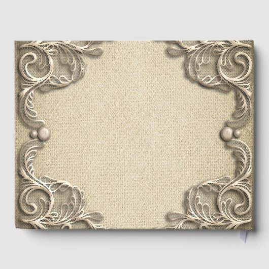Elegant Southern Charm Rustic Burlap Wedding Gastenboek (Achterkant)