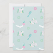 Élégant Spa Party Invitation Bleu avec faux argent (Dos)