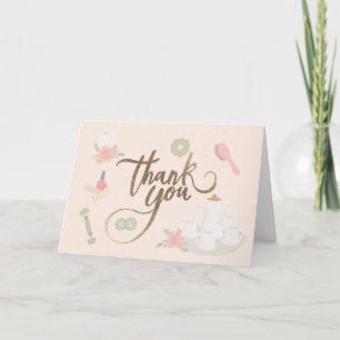 Elegant Spa Tea Party Par-Tea Dank je script Kaart