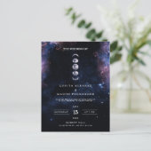 Elegant Space Theme Astronomy Moon Wedding Invitat Briefkaart (Staand voorkant)