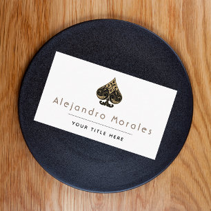 Elegant Spade Symbool Logo Casino Poker Nachtspel Visitekaartje