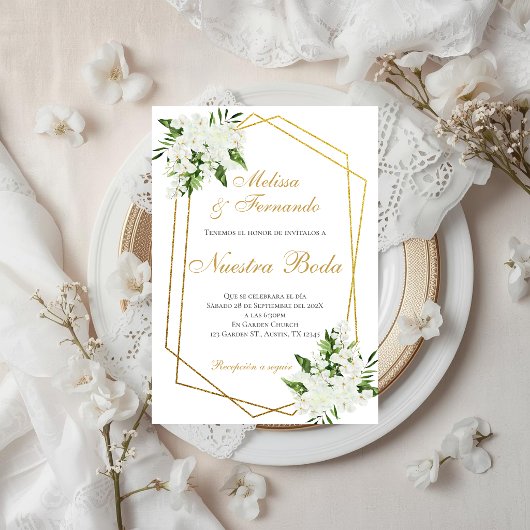 Elegant Spanish Wedding Invitation