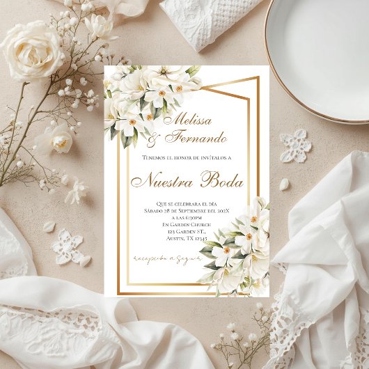 Elegant Spanish Wedding Invitation