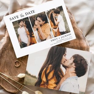 Elegant sparen de Datum 4 Eenvoudige Foto Save The Date