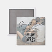 elegant sparen de datum, qr codekoppel verzonken f magneet (Voorkant / Achterkant)