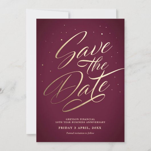 Elegant sparen de Uitnodiging van de Datum (Voorkant)