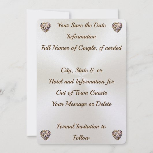 Elegant sparen de Uitnodigingen van de Datum,  (Achterkant)