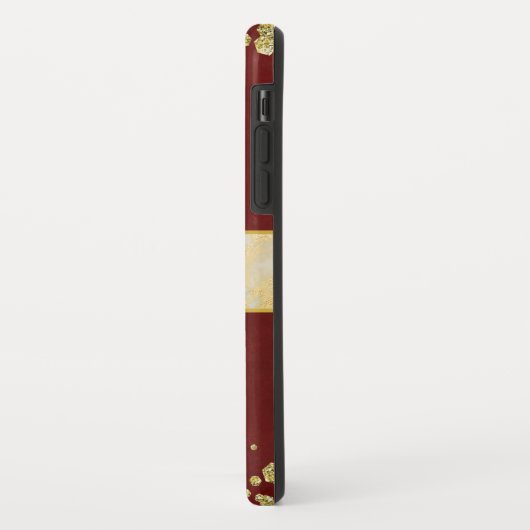 Elegant Sparging Gold en Burgundy Monogrammed Case-Mate iPhone Case (Achterkant/links)