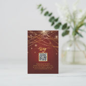 Elegant Sparging Gold String Lights QR Code RSVP Informatiekaartje (Staand voorkant)