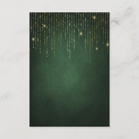 Elegant Sparging Gold String Lights Wedding RSVP Informatiekaartje (Achterkant)