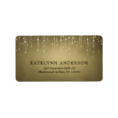 Elegant Sparging String Lights Gold Wedding Etiket (Voorkant)