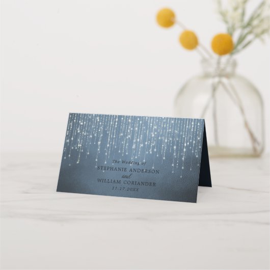 Elegant Sparking String Lights Navy Blue Wedding (Achterkant)