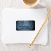 Elegant Sparking String Lights Navy Blue Wedding Etiket (Insitu)