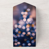 Elegant sparkle light bokeh blur blue Weddenschap  All In One Uitnodiging (Buitenkant)