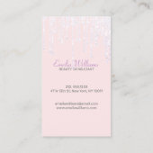 Elegant Sparkle White Crystal Drift licht Roze Visitekaartje (Achterkant)