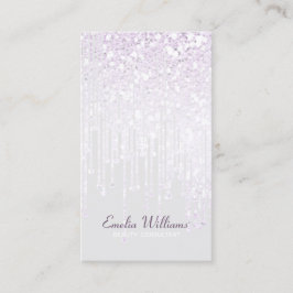 Elegant Sparkle White Glitter Drijft licht grijs Visitekaartje