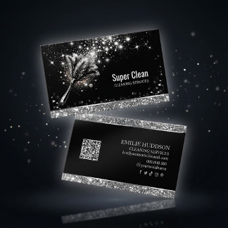 Elegant Sparkling Cleaning Service Business Card Visitekaartje