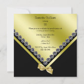 Elegant Sparkly Diamonds & Gold Bow 50th Birthday Kaart (Achterkant)