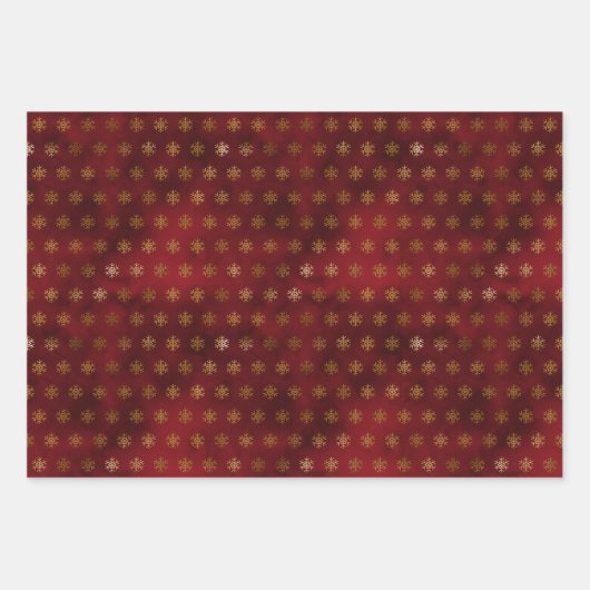 Elegant Sparkly Gold en Deep Red Christmas Inpakpapier Vel (Voorkant 2)
