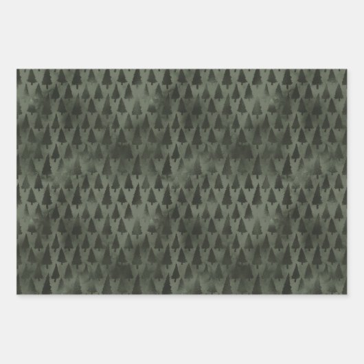 Elegant Sparkly Gold Green Pine Tree Red Inpakpapier Vel (Voorkant 2)