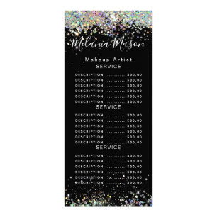 Elegant Sparkly Holographic Glitter Makeup Artist Reclamekaart