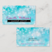 ELEGANT SPARKLY LIGHT grillige roze aqua bokeh Visitekaartje (Voorkant / Achterkant)