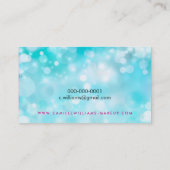 ELEGANT SPARKLY LIGHT grillige roze aqua bokeh Visitekaartje (Achterkant)
