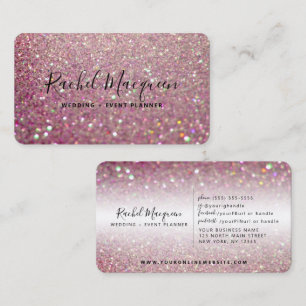 Elegant Sparkly Roos Pink Glitter Visitekaartje