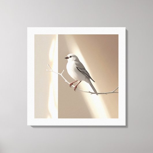 Elegant Sparrow Bird Wall Art Print – Minimalist  (Voorkant)
