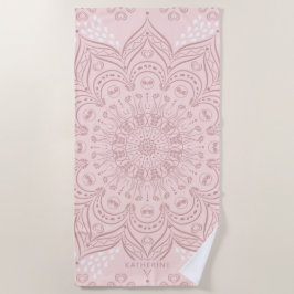 Elegant Speciaal Boho Blush Pink Mandala Strandlaken