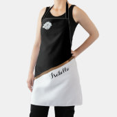 Elegant, speciaal gepersonaliseerd zwart-witminima schort (Insitu)