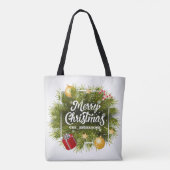 Elegant, speciaal voor kerstbomen ontworpen Canvas Tote Bag (Achterkant)