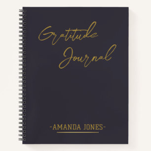 Elegant Specialized Gratitude Journal Gray Gold Notitieboek