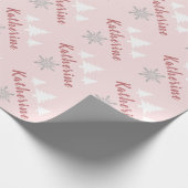 Elegant Specialized Merry kerstsnowflakes Cadeaupapier (Hoek)