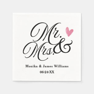 Elegant Specialized Mr. and Mrs Wedding Monogram Servet