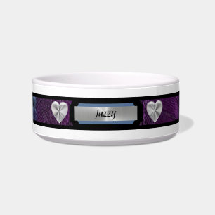Elegant Specialized Royal Paars Dog Bowl w/Heart Voerbakje