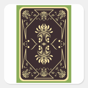 Elegant  spelen Kaart zwart goud Vierkante Sticker