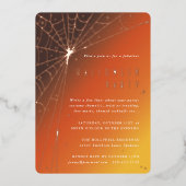 Elegant Spider Web Halloween Foil Invitation (Recto)