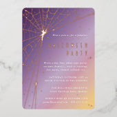 Elegant Spider Web Halloween Foil Invitation (Recto)