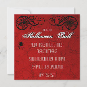 Elégant Spiderweb Halloween Ball Party Invitation