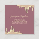 Elegant Splash Gold Pools modern Roos Vierkante Visitekaartje (Achterkant)