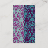 Elegant Split Damask Patroon met Monogram Visitekaartje (Achterkant)